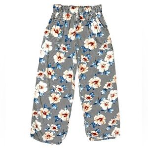 Joe B Vibrant Floral and Stripe Wide Leg Pants